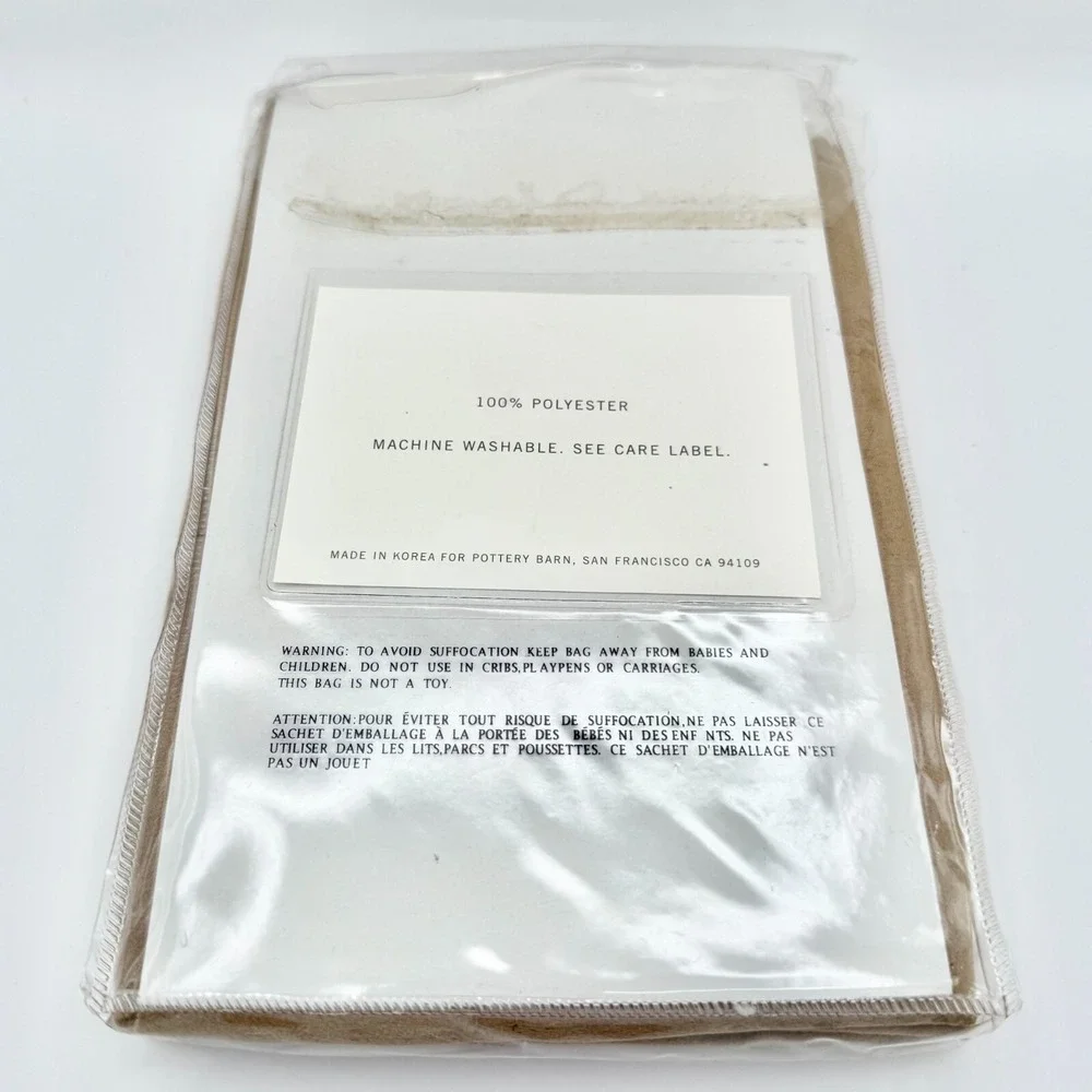 NWT Pottery Barn Mesa Everyday Suede Standard Sham – Tan Microfiber Pillow Cover